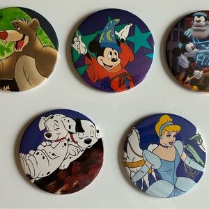 Lot Of 5 Disney Characters . 3 Inch Fridge Magnets. From Old Disney Magazine